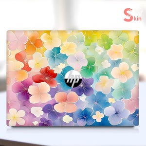 HP Laptop Sticker Colorful Small Flowers Pattern Vinyl Decal for Spectre Envy Pavilion Victus Omen Zbook Elite Probook Series
