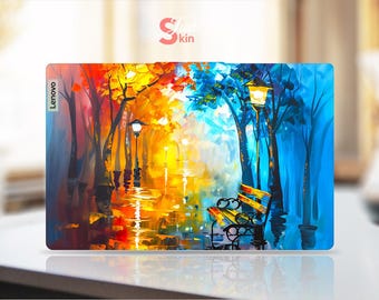 Lenovo Computer Skin Colorful Oil Painting Park Pattern Unique Custom Gift Vinyl Decal for Legion Yoga Thinkpad Thinkbook Ideapad Series