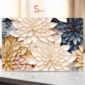 Lenovo Laptop Skin, Personalized Gift Bright Aesthetic Flowers Design Stickers Vinyl Decal for Legion Yoga Thinkpad Thinkbook Ideapad Series