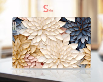 Lenovo Laptop Skin, Personalized Gift Bright Aesthetic Flowers Design Stickers Vinyl Decal for Legion Yoga Thinkpad Thinkbook Ideapad Series