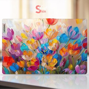 Lenovo Laptop Skin Colorful Oil Painting Flowers Personalized Gift Vinyl Decal For Legion Yoga Thinkpad Thinkbook Ideapad Series