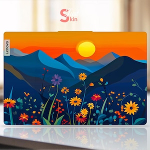 Lenovo Legion Skin Protector Customizable Gift For Her Romantic Sunset Flowers Design Vinyl Decal For Legion Yoga Thinkpad Thinkbook Ideapad