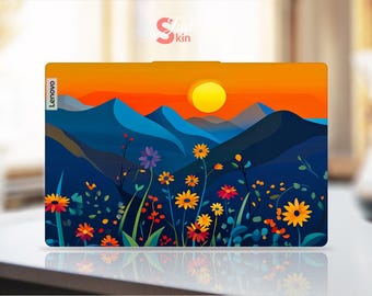 Protetor de Pele Lenovo Legion Personalizável - Presente Ideal para Ela - Adesivo de Vinil com Design Romântico de Flores ao Pôr do Sol para Lenovo Legion Yoga Thinkpad Thinkbook Ideapad