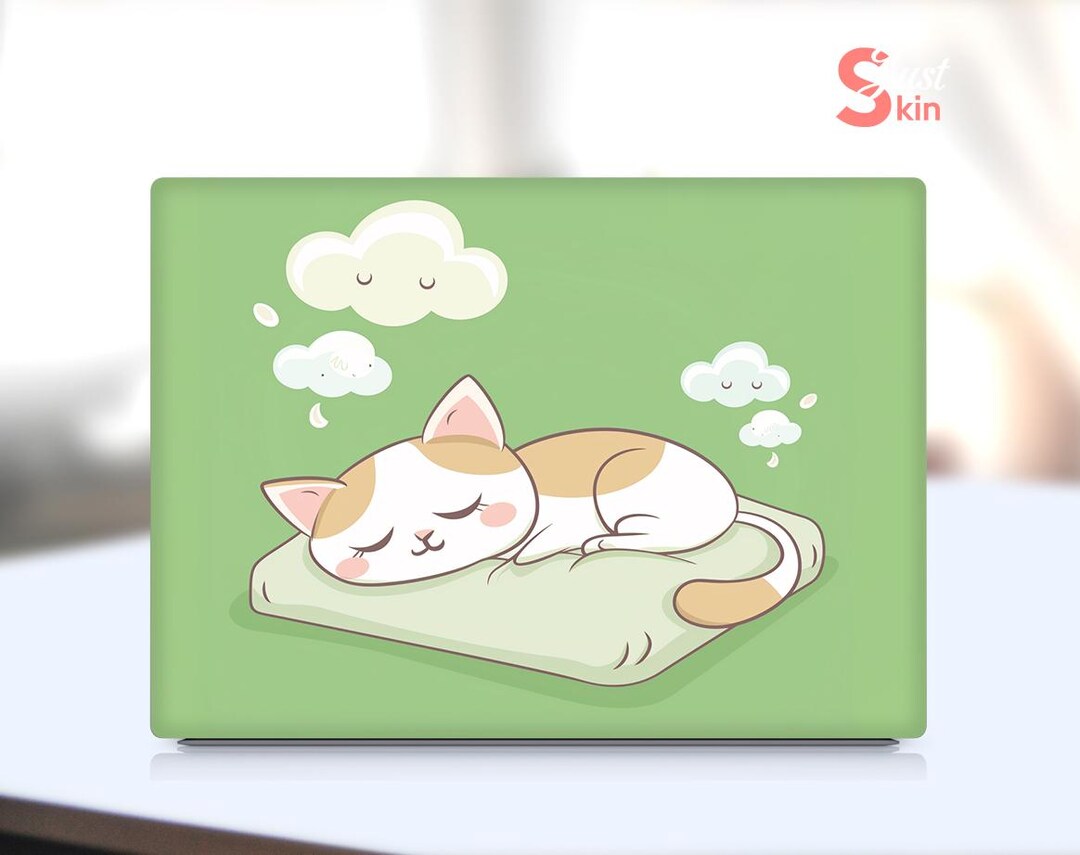 HP Computer Decal Custom Cute Cat Design Gift Full Cover Vinyl Decal ...