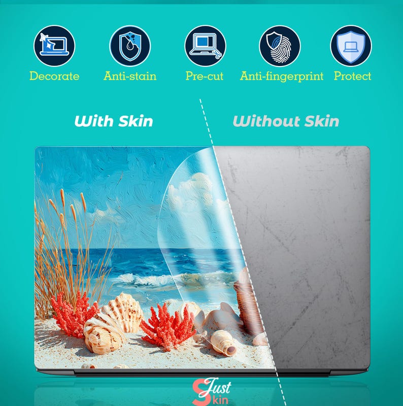 Dell Pro 14 Plus Pb 14250 Laptop Decal MacBook Accessories Lenovo Skin Hp Stickers Beach Design for Xps Yoga Ideapad Probook Birthday Gifts image 8