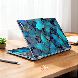 Macbook Air 15 Skin Lenovo Laptop Decal 15.3 Mörkblå Dell HP Klistermärken Mormor Gåvor Fjäril för Thinkpad Latitude Probook Asus Acer
