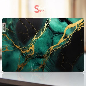 Lenovo Skin, Customization Cool Gift, Personalised Green Marble Texture Vinyl Decal For Legion Yoga Thinkpad Thinkbook Ideapad Series