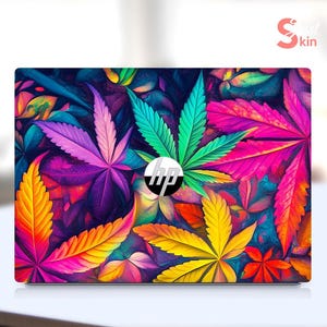 Hp Laptop Protective Decal Beautiful Design Gift for Wife Colorful Maple Leaf Pattern Design for Specre Victus Omen Zbook Probook Series
