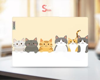 Vinilo adhesivo personalizable con diseño de gatito para portátil Lenovo Legion, ideal para la serie Yoga, Thinkpad, Thinkbook e Ideapad.