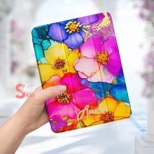 Funda protectora para iPad Mini, accesorios para iPad, diseño estético de flores para iPad Pro 2024-11&quot;, iPad Air 6-13&quot;, iPad Air-11&quot; Pro 2022-12.9&quot;