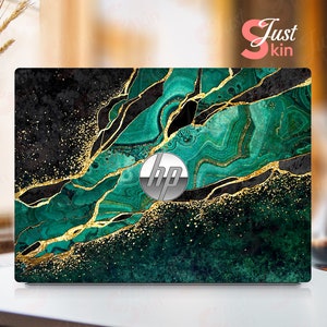 Hp Envy X360 15.6 Skin, Pre-Cut Personalized Green Marble Vinyl Decal for Spectre Envy Pavilion Victus Omen Zbook Elite Probook