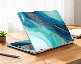 Blue Macbook Skin 17 Inch Laptop Decal Dell Premium 16 Stickers Marble Pattern Unique Gifts for Lenovo Thinkpad Hp Probook Vostro Asus Acer