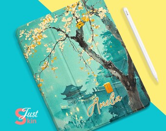 iPad Case 7th Gen Spring River in Moonlight  iPad Case With Pencil Holder iPad Case 9 Generation 10.2 Soft Back Cover For iPad Air 4/5 iPad