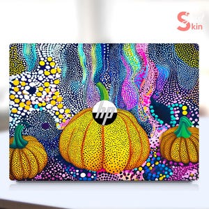 Hp Laptop Decal Protective Skin Beautiful Design Gift for Friends Fantasy Spotted Pumpkin Design for Specre Victus Omen Zbook Probook Series