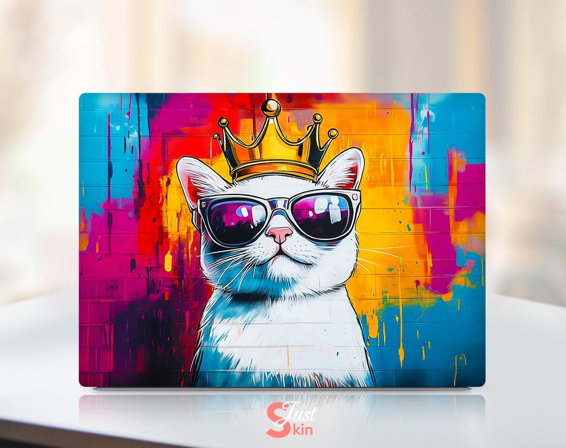 Dell Inspiron 3520 Laptop Sticker Cool Cat Design Custom Personalized Gift Vinyl Decal for XPs Latitude Inspiron Vostro Precisio Series