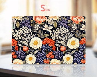 Skin para Lenovo, diseño floral estético, regalo personalizado, vinilo personalizable para Legion Yoga, Thinkpad, Thinkbook, Ideapad.