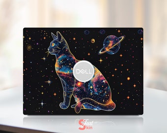 Dell Laptop PC Decal Cat Design Customizable Personalized Gift Vinyl Decal Fits Dell XPs Latitude Inspiron Vostro Precisio