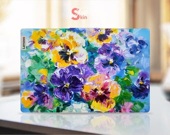 Lenovo Slim Laptop Protective Film Meaningful Gift Yellow Oil Painting Flowers Vinyl Decal For Legion Yoga Thinkpad Thinkbook Ideapad Series