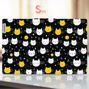 Thinkpad Skin, Unique Black Cat Design, Custom Photo Gifts, Customization Vinyl Decal For Legion Yoga Thinkpad Thinkbook Ideapad Series