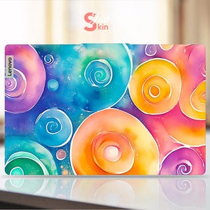 Lenovo Laptop Protective Skin Name Can Be Customized Unique Gift For Wife Colorful Ripple Design For Legion Yoga Thinkpad Ideapad Series