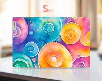 Lenovo Laptop Schutzhülle Name kann angepasst werden Einzigartiges Geschenk für Frau Buntes Ripple Design für Legion Yoga Thinkpad Ideepad Serie