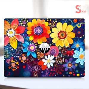Hp Laptop Protective Film Customizable Unique Gift For Girlfriend Niche Bright Flower Design Vinyl Nature Decal For Hp Series Computers