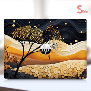 Hp Laptop Skin, Yellow Fallen Leaves Design, Personalized Gift Custom Vinyl Decal For Spectre Envy Pavilion Victus Omen Zbook Elite Probook