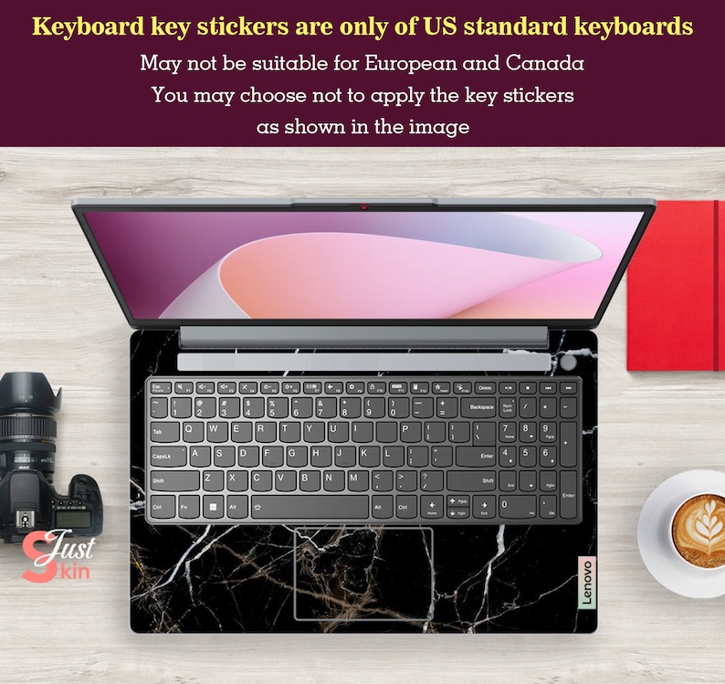 Funda para portátil, accesorios Lenovo, calcomanía de vinilo de diseño fresco negro personalizada para Legion Yoga Thinkpad Thinkbook Ideapad Series imagen 5