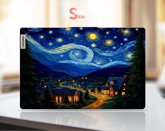 Lenovo laptopbeschermfolie blauw olieverfpatroon ontwerp vinylsticker voor Legion Yoga Thinkpad Thinkbook Ideapad-serie