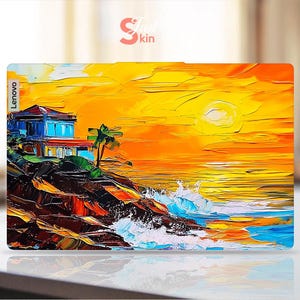 Lenovo Yoga Laptop Skin Abstract Oil Painting Seaside Design Personalized Gift Vinyl Decal for Legion Yoga Thinkpad Thinkbook Ideapad Series