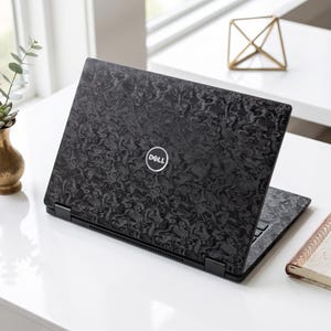 Vinilo adhesivo para portátil Dark Damascus Steel Black Liquid Marble Probook 445 con estética abstracta, diseño abstracto, ideal para MacBook, Dell y Lenovo.