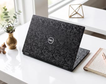 Dark Damascus Steel Laptop Skin Black Liquid Marble Probook 445 Vinyl Decal Abstract Aesthetic Computer Sticker Custom MacBook Dell  Lenovo