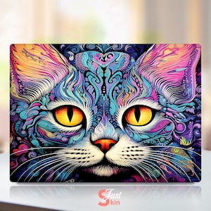 Dell Latitude Skin, uniek kleurrijk kattenontwerp Coole cadeau-ideeën Customization vinylsticker past op Xps Latitude Inspiron Vostro Precisio