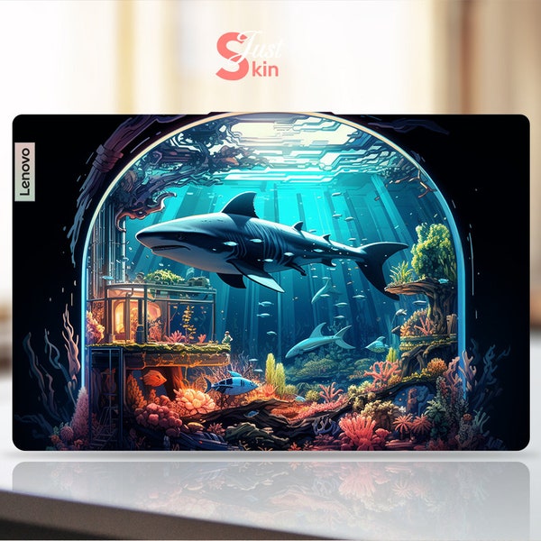 Lenovo Noetbook Sticker,2-In-1 Laptop Skin,Distinctive Shark Pattern Vinyl Decal for Legion Yoga Thinkpad Thinkbook Ideapad Series