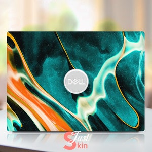 Dell Laptop Skin,12 Inch Laptop Skin,Customizable Green Marble Texture Vinyl Decal Fits Dell Xps Latitude Inspiron Vostro Precisio