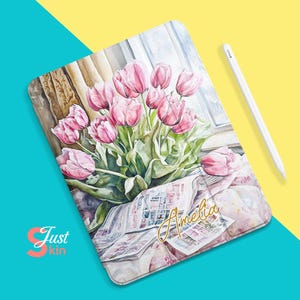 Custom Ipad Case Floral Pink Tulips For 10.9 10.5 10.2&quot; iPad 10/9/8/7th Air 5/4 Pro 12.9/11&quot; inch Mini 6/5/4 Case Cover 2022/2021