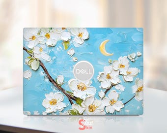 Stickers Fleurs Ordinateur Portable Autocollant Ordinateur Portable PLIGREAT - Design Fleurs, Vinyle, 38x27cm | Pour 12-15" Écran, Protection Rayures Décoration Laptop 12-15 Pouces