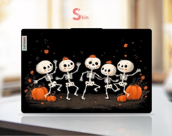 Lenovo Thinkpad T14s Gen 3 Laptop Sticker Custom Anniversary Gift Skeletons Halloween Party Design Vinyl Decal for Thinkbook Ideapad Series