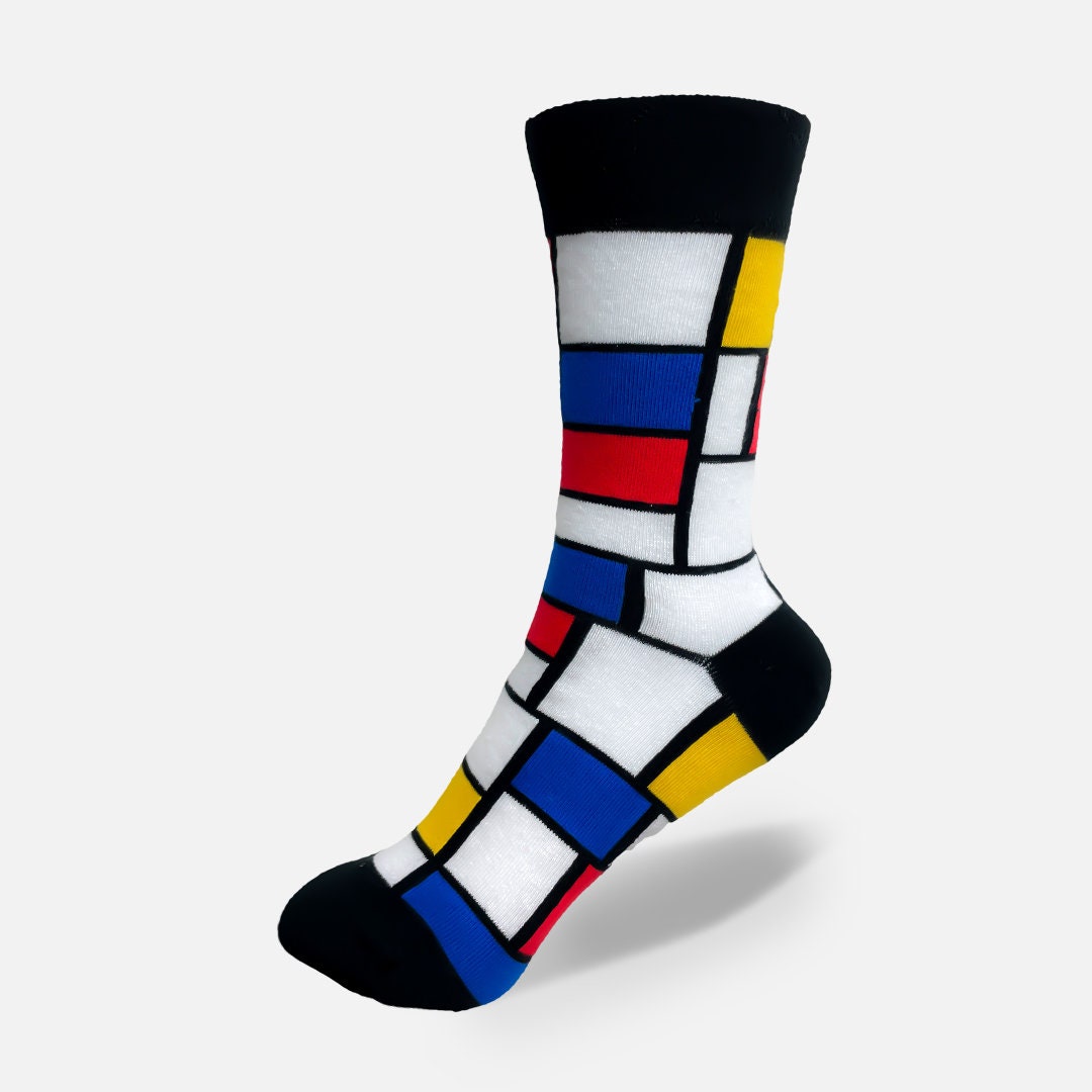 Chaussettes hautes color es avec motif carr color en coton