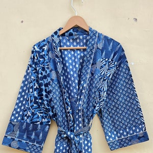 Robes, Lightweight pure cotton kimono robe, ladies night gown, kimono dressing gown, bridesmaid gowns, sustainable women bathrobe, Kimono