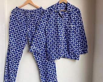 100% Cotton Pajama Set, Soft Cotton Summer Pajama Set, Matching Pajama Set, Women's Night Suit