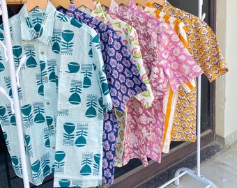 Men's Cotton Shirts, Casual Summer Wear Shirts, Indian Cotton Shirts, Soft & Comfortable Cotton Shirt For Mens's, Boho Beach Wear Shirts