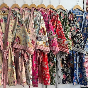 100% Cotton kimono Robes Beautiful Cotton Kimono Dress Express Delivery Dressing Gown Cotton Kimono Bridesmaid Gift Bestseller