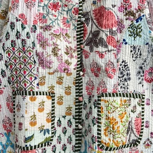 Patchwork Cotton Quilted Jacket Bohemian Winter Wear Coat Reversible ...