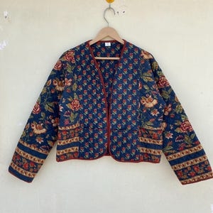 New Style Reversible Cotton Quilted Jacket Indian Hand Block Print Jacket Women Wear Clothing Cotton Coat Christmas Gift For Her