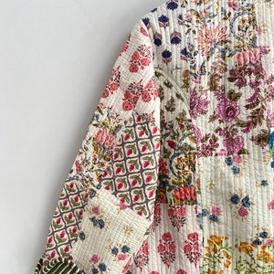 Patchwork Cotton Quilted Jacket Bohemian Winter Wear Coat Reversible ...