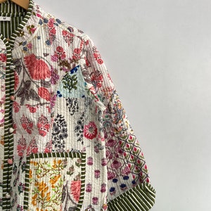 Patchwork Cotton Quilted Jacket Bohemian Winter Wear Coat Reversible ...