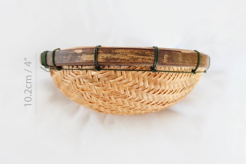 Handmade Bamboo Colander Bowl | Thai Fruit Vegetable Basket - Etsy
