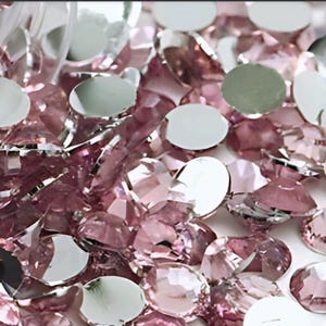 Light Pink Resin Rhinestones, Non-Hotfix, Flatback 1000 pcs, Choose Size: 2mm, 3mm, 4mm, 5mm or 300pcs 6mm