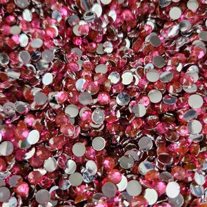 Rose Pink Resin Rhinestones, Non-Hotfix, Flatback 1000 pcs, Choose Size: 2mm, 3mm, 4mm, 5mm or 300pcs 6mm